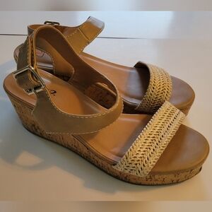 Y-Not platform open-toed sandals. Woman's size 9.5.